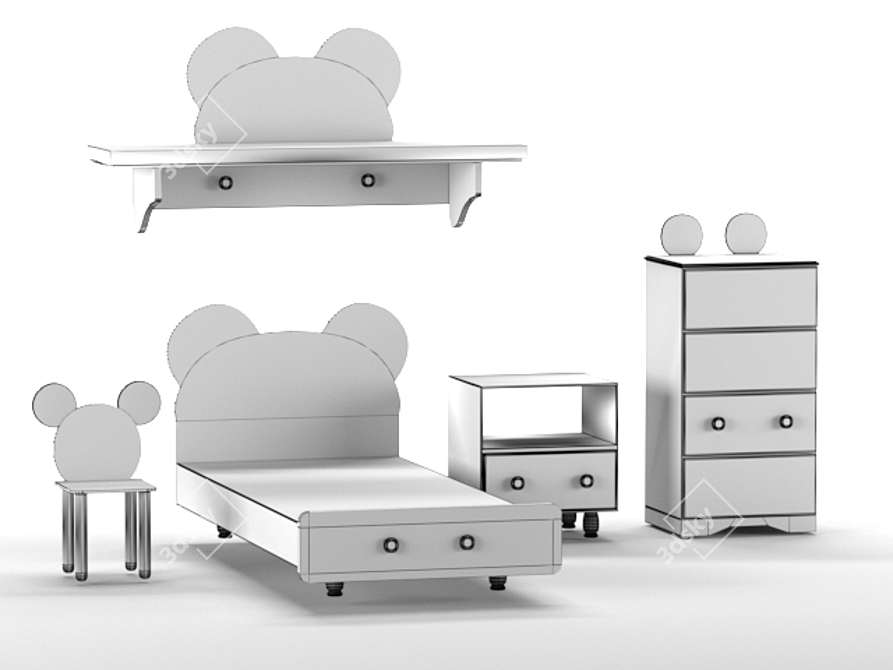 Mickey Mouse Nursery Furniture Set 3D model image 2