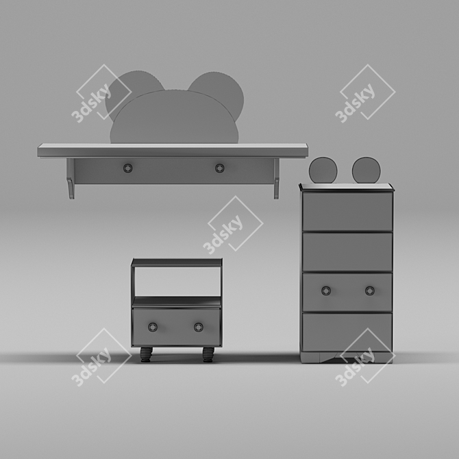 Mickey Mouse Nursery Furniture Set 3D model image 5