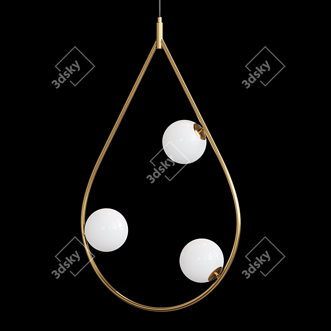 Collin Pendant Lamp with Glass Shades 3D model image 2