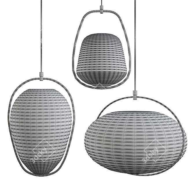 Sleek Hico Round Nordic Pendant 3D model image 2