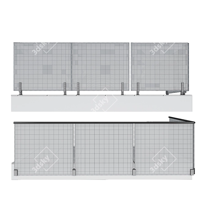 Versatile Outdoor & Indoor Railing 3D model image 2