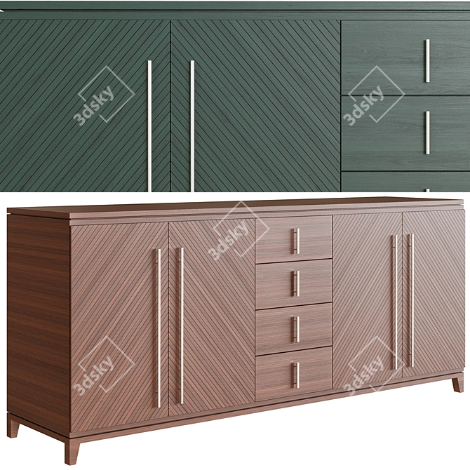 Modern Gas Hood Sideboard with Sink-Stove 3D model image 3