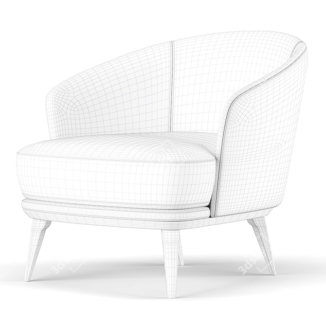 Elegant Amy Armchair 3D model image 4