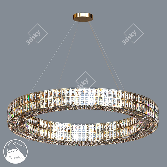 Sleek L1280 Chandelier Shimmers 3D model image 1