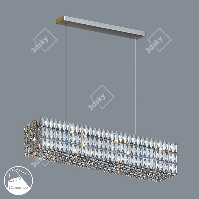 Sleek L1280 Chandelier Shimmers 3D model image 3