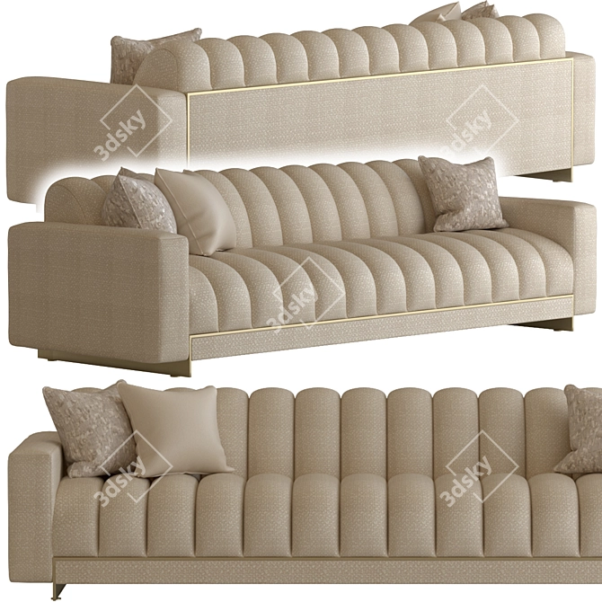 Caracole Well-Balanced Sofa: Sleek & Spacious 3D model image 1