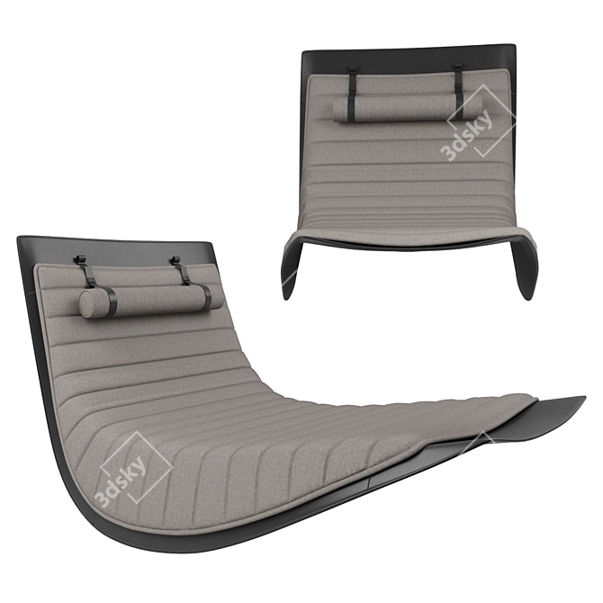 Zanotta Rider: Elegant Tilting Lounge Chair 3D model image 1