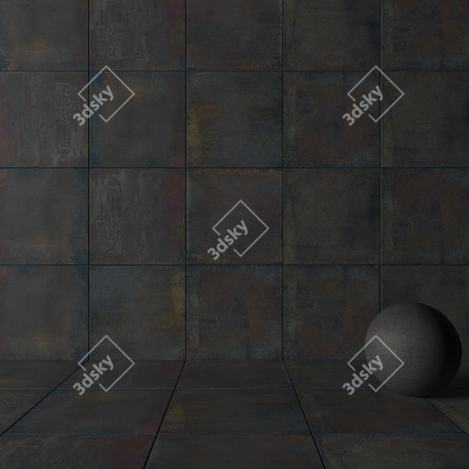 Iron Denim Stone Set Tile 3D model image 3