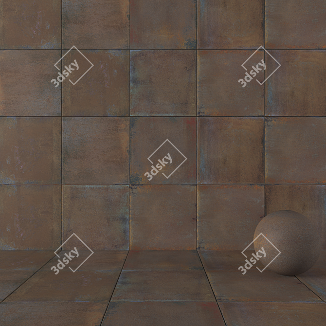 Museum Iron Oxide Stone Tiles 3D model image 1