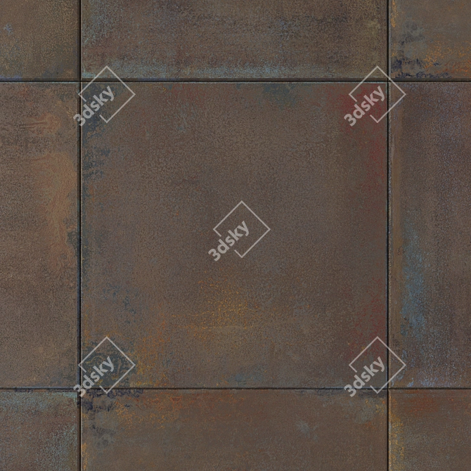 Museum Iron Oxide Stone Tiles 3D model image 2