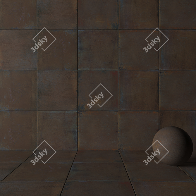 Museum Iron Oxide Stone Tiles 3D model image 3