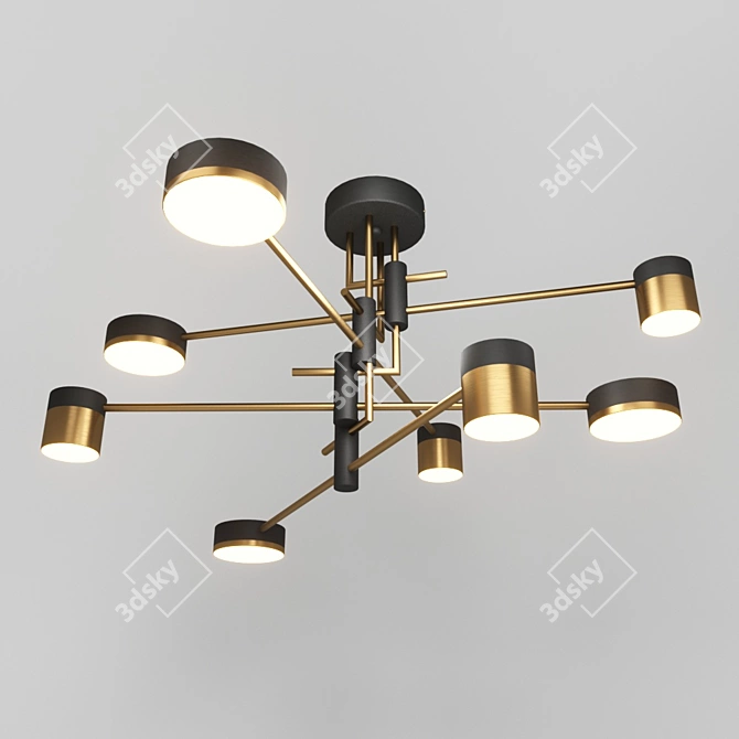 Modern Black Metal Pendant Light 3D model image 1