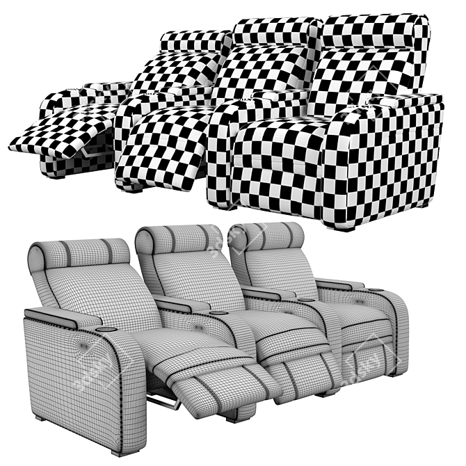 Modular Cinema Seat: 3-Position Comfort 3D model image 3