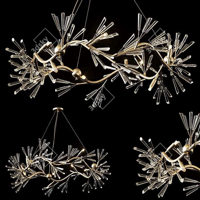 Luna Crystal Branch Chandelier 3D model image 1