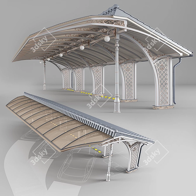 Stylish Carport for Elegant Shelter 3D model image 1