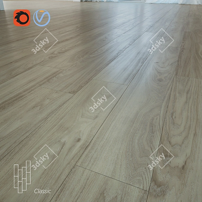 Alberta Oak Floor: Elegant, Durable, & Versatile 3D model image 1