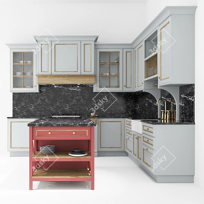 Classic Kitchen "Gretta" - Wood-finished Elegance. 

Gretta: Timeless Charm in Wood. 

G 3D model image 2