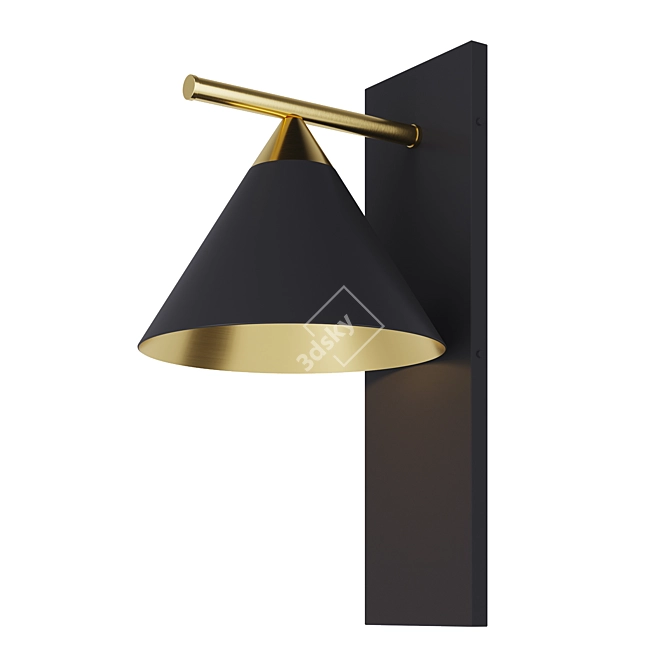 Elegant Brass Wall Lamp 3D model image 1