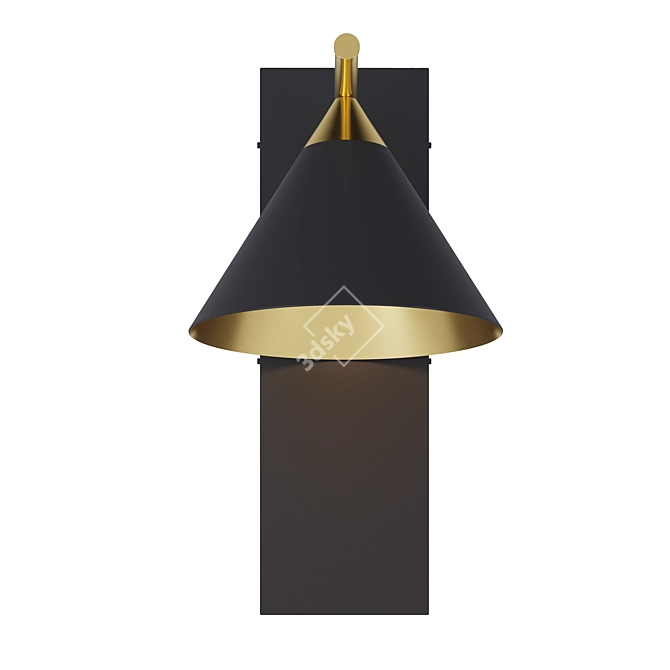 Elegant Brass Wall Lamp 3D model image 2