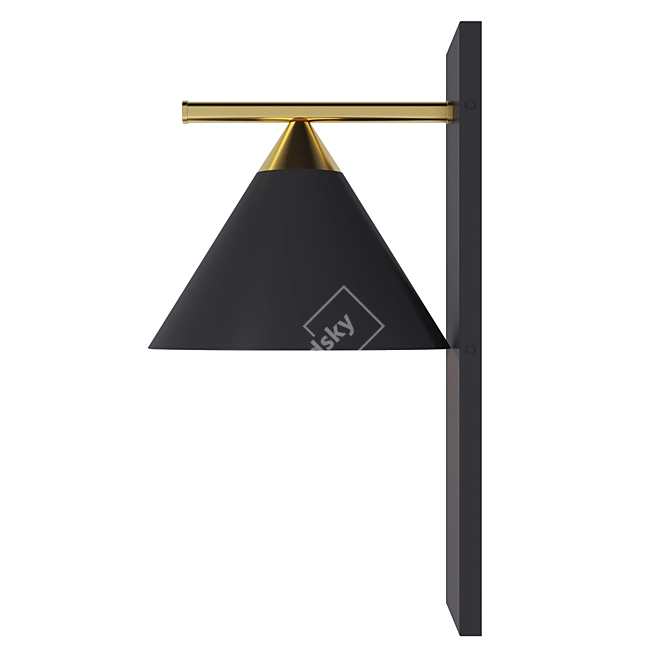 Elegant Brass Wall Lamp 3D model image 3