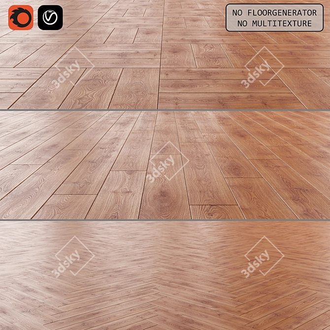 Title: Versatile Laminate Flooring in 3 Stunning Designs 3D model image 1