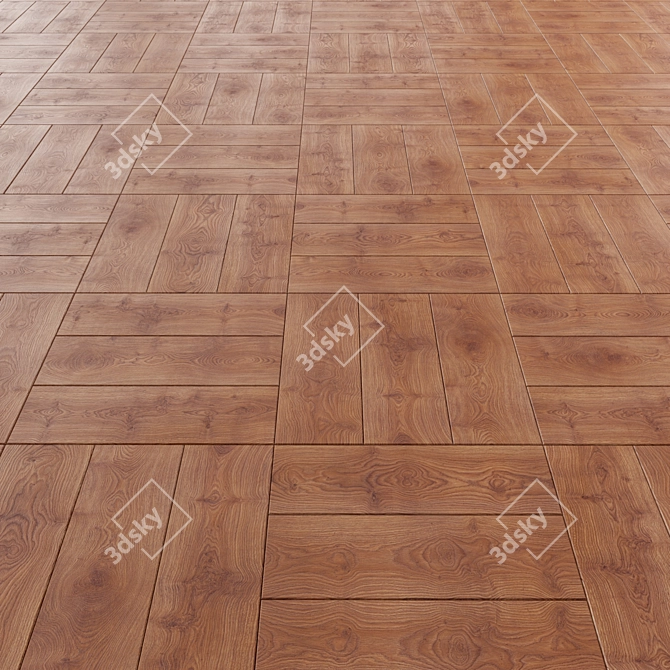 Title: Versatile Laminate Flooring in 3 Stunning Designs 3D model image 4