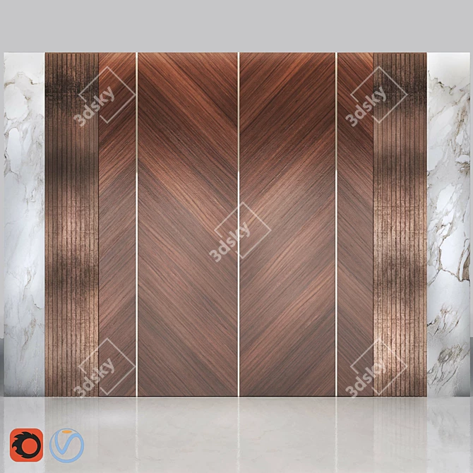 Modern Wall Panel for Stylish Interiors 3D model image 1