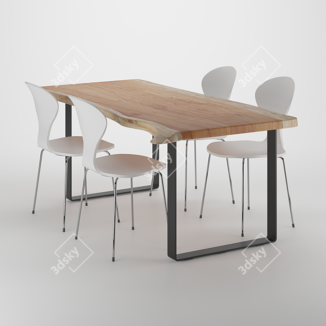 Elegant Dining Table 02 3D model image 1