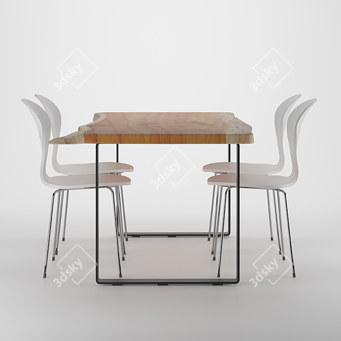 Elegant Dining Table 02 3D model image 2