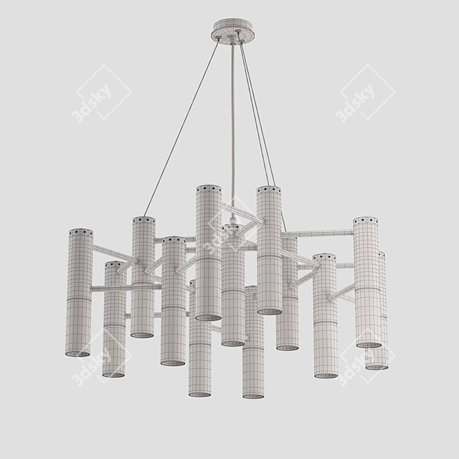 Designer Gold 13-Light Chandelier 3D model image 5