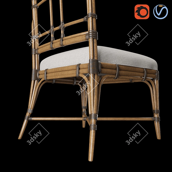 Tropical Sands Rattan Chair 3D model image 4