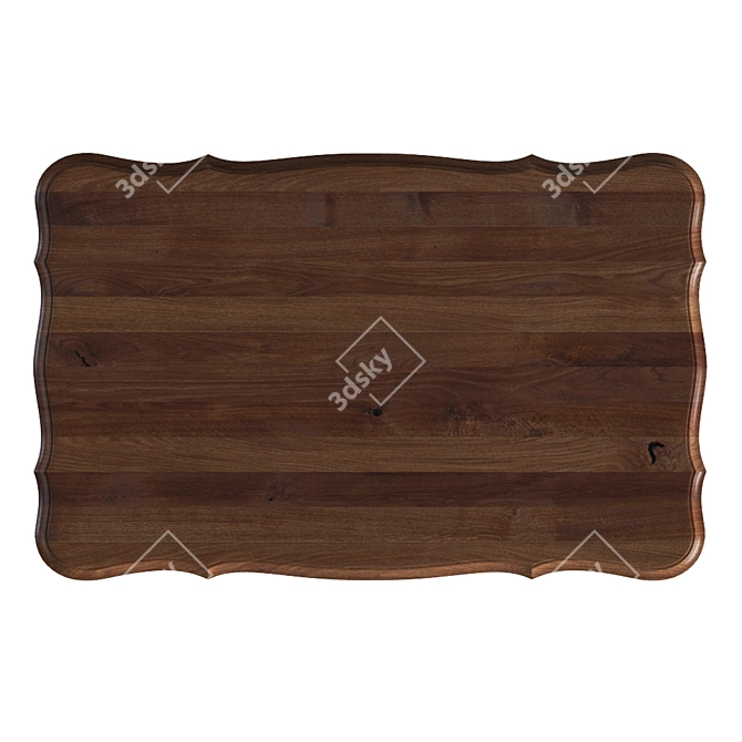 Title: Classic Dark Wood Coffee Table 3D model image 5