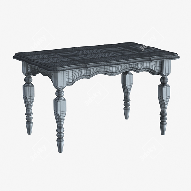 Title: Classic Dark Wood Coffee Table 3D model image 1