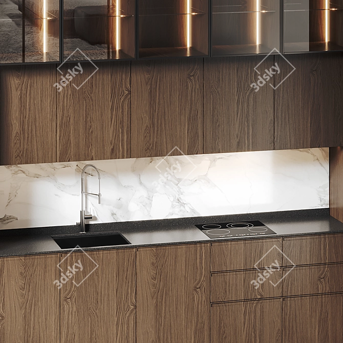 Modern Kitchen Cabinet 3D Model 3D model image 3