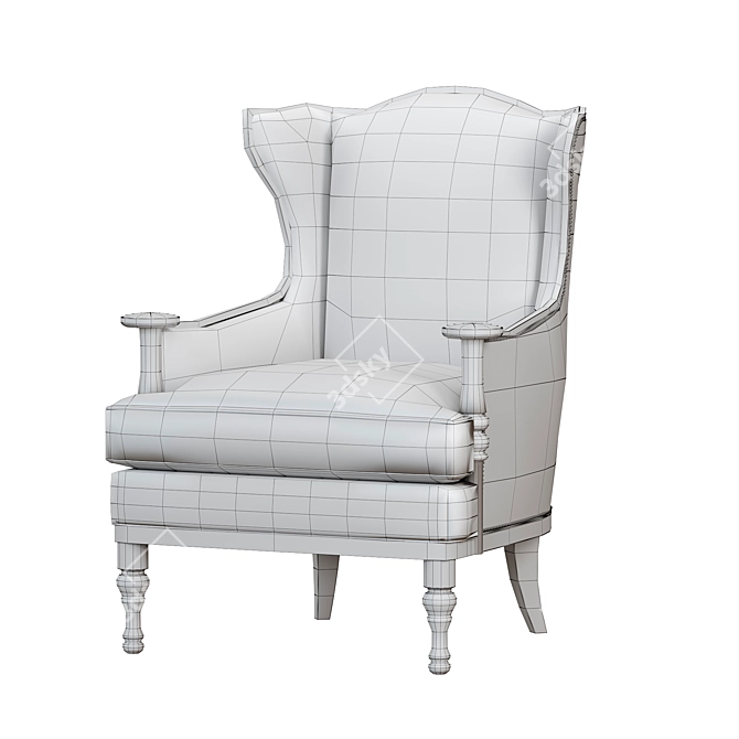 Elegant Glenwood Wooden Chair 3D model image 1