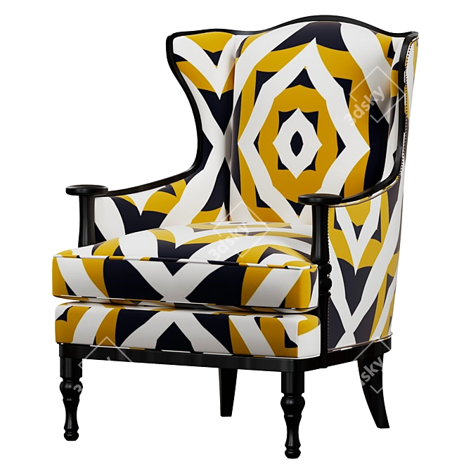 Elegant Glenwood Wooden Chair 3D model image 6