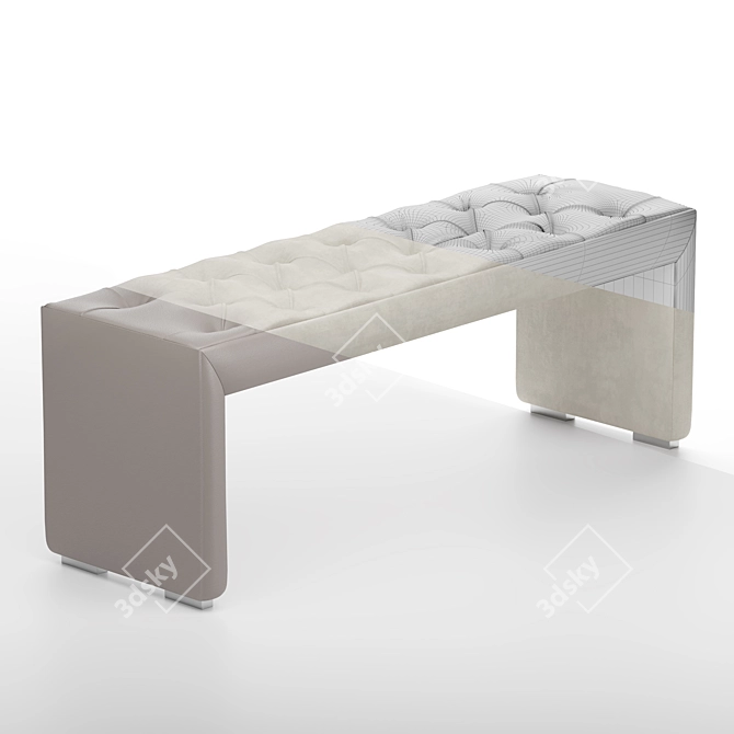 Luxury Bed Bench with Tufted Upholstery 3D model image 3