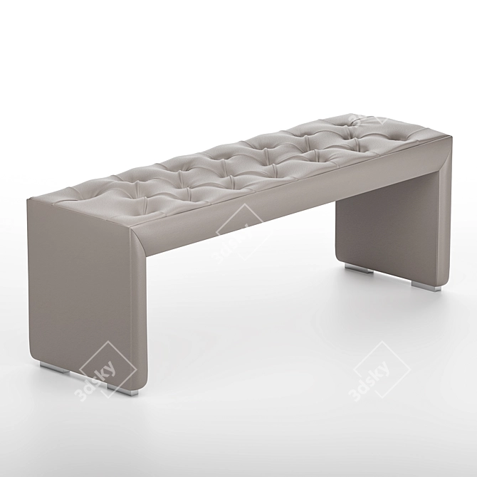 Luxury Bed Bench with Tufted Upholstery 3D model image 5