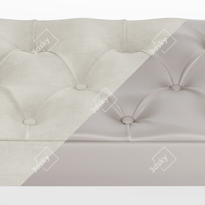 Luxury Bed Bench with Tufted Upholstery 3D model image 6