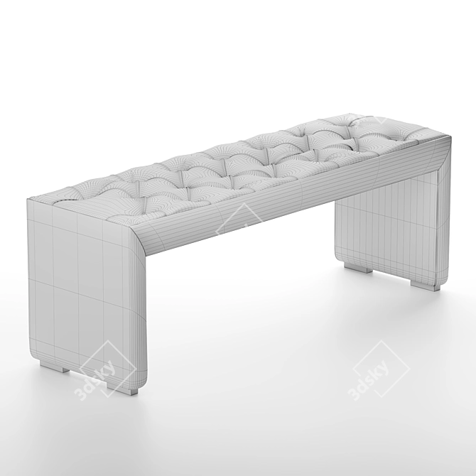 Luxury Bed Bench with Tufted Upholstery 3D model image 9