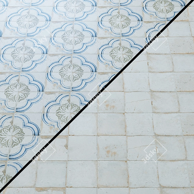 Rustic Charm Tiles 3D model image 1