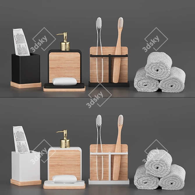 Title: Agat Bathroom Set - Elegant and Stylish 3D model image 1