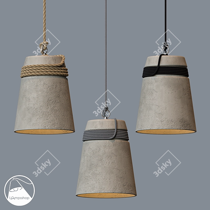 Elegant Stone Bell Chandelier 3D model image 1