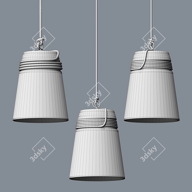 Elegant Stone Bell Chandelier 3D model image 2