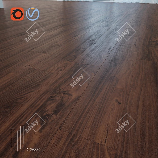 Luxury Mansonia Oak Flooring 3D model image 1