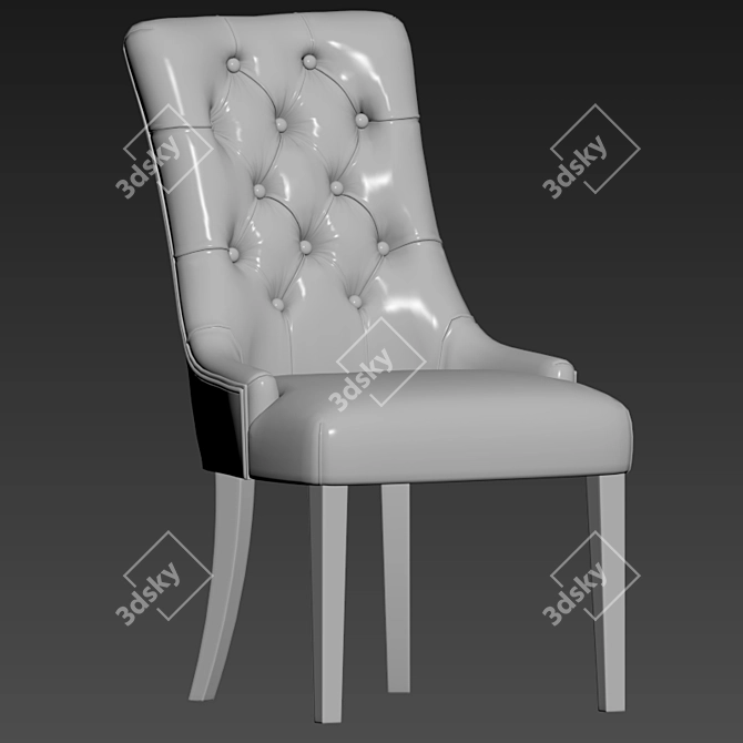 Elegant Thomas Tufted Dining Chair 3D model image 3