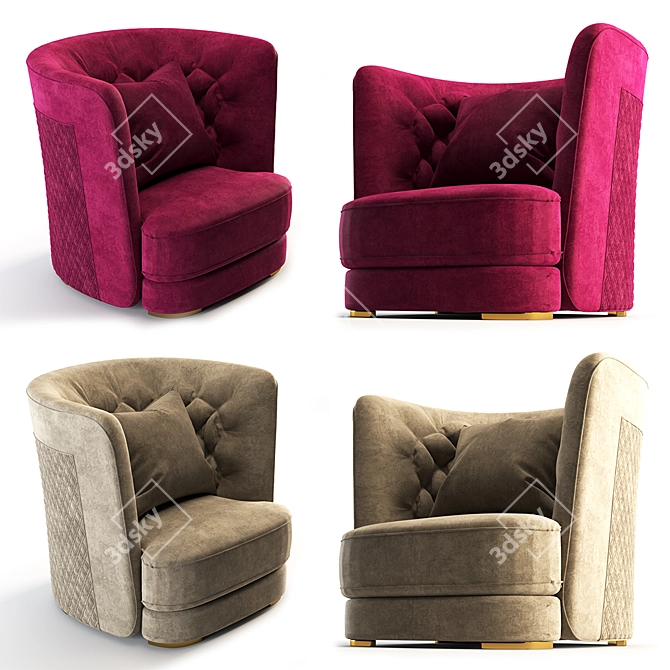 Elegant Vittoria Greppi Chester Armchair 3D model image 2