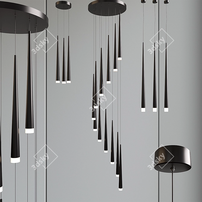 Modern Metal Ceiling Chandelier 3D model image 1