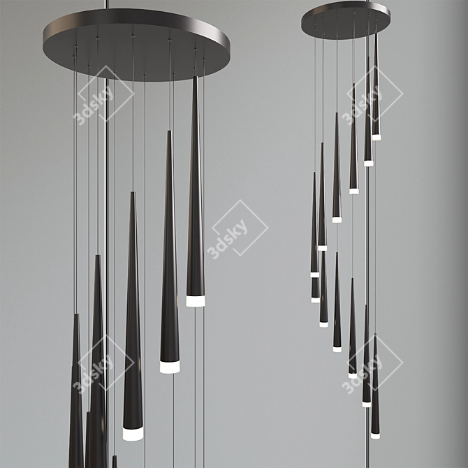 Modern Metal Ceiling Chandelier 3D model image 2