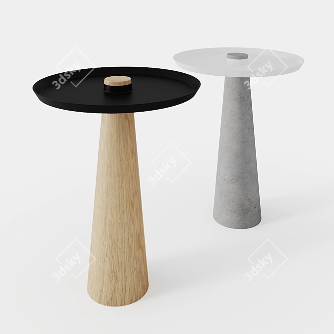 Wagner Oak and Concrete Base 3D model image 1